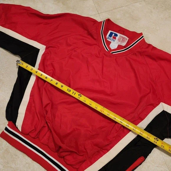 VTG 90s Russell Athletic Lightweight Windbreaker Mens L Large Blank Pullover Red - Picture 6 of 11